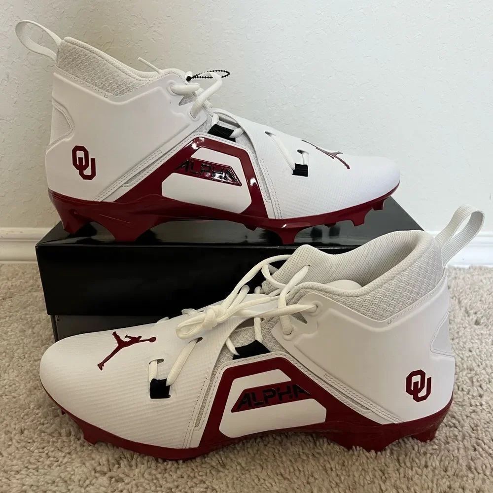 Nike Jordan Alpha Menace Pro 3 Oklahoma OU Team-Issued Football Cleats